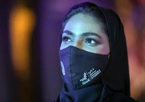 Reuters A woman in a Hope mission mask