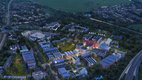 TWO  A bird's eye view of how Oxford North will look