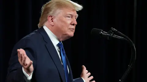 Reuters Trump speaking to a crowd