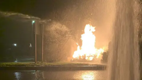 Nottinghamshire Fire and Rescue Pit Lane fire