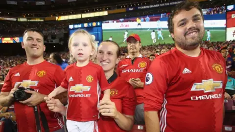 Getty Images Man Utd fans their team play Barcelona in Maryland this summer