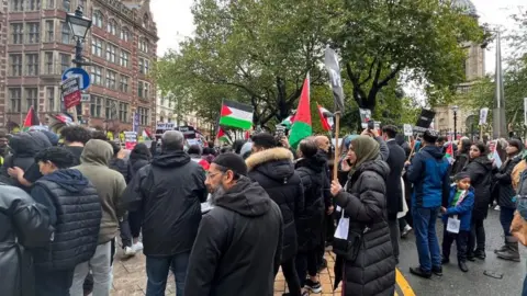 A pro-Palestinian protest in Birmingham on Saturday 21 October 2023