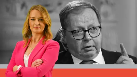 BBC Montage of Laura Kuenssberg and Andrei Kelin, Russia's ambassador to the UK