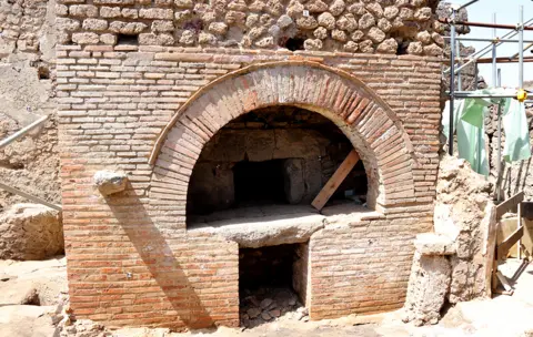 JONATHAN AMOS/BBC The oven, big enough to be producing 100 loaves of bread a day