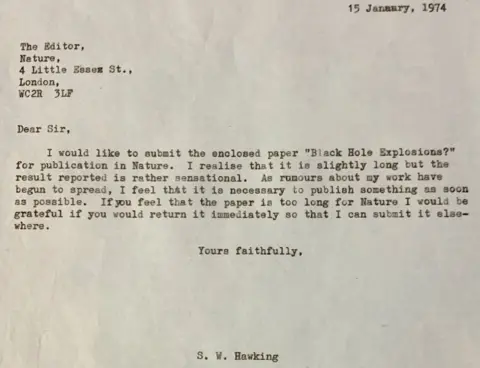 Cambridge University Library A covering letter from a confident young man to the editor of one of the most prestigious scientific journals in the world