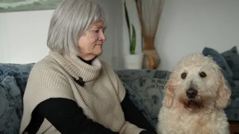 Lesley Weekley and her dog