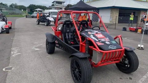 Racing buggy on track