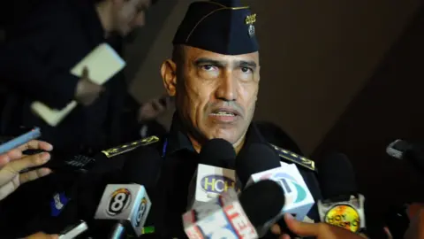 Getty Images National Director of Police in Honduras, Juan Carlos Bonilla, on 24 May 2012