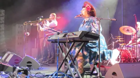 BBC/Nic Rigby Davina and the Vagabonds performing on stage