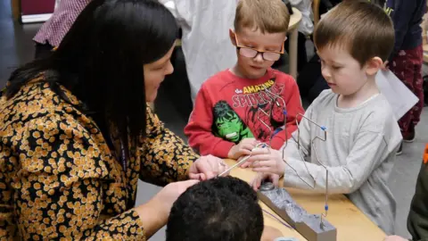 Scottish government Children take part in a science lesson at Tower View Nursery in Glasgow