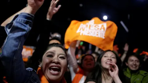 Reuters Mesa supporters in La Paz, Bolivia, October 20