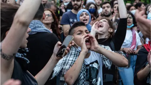 Getty Images Israeli Arabs in Haifa rally in support of Palestinians (18/05/21)