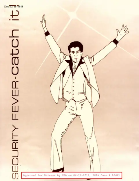NSA "Security Fever - catch it!" an NSA security poster stars John Travolta