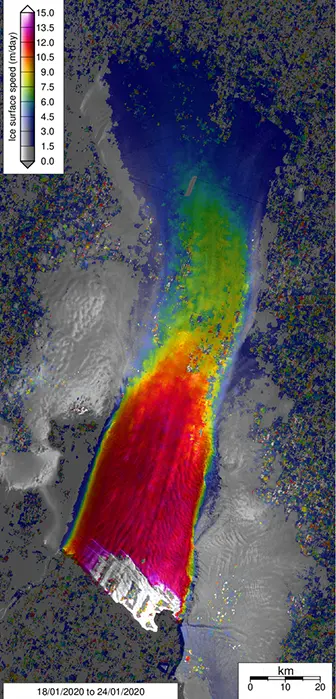 Copernicus Data/Sentinel-1/ESA/A.Luckman PIG glacier