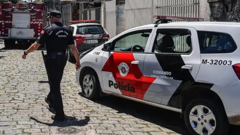Getty Images File photo of police officers in Sao Paulo, Brazil
