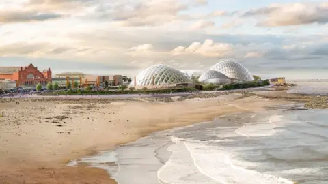 Eden Project artist's impression - aerial view of Eden Project North