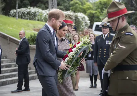 Getty Images The couple laying a wreath