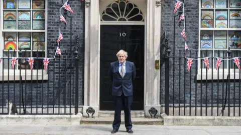 Getty Images Boris Johnson outside No 10