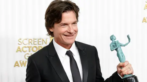 Getty Images Jason Bateman, recipient of the Male Actor in a Drama Series award for "Ozark," poses in the press room during the 29th Annual Screen Actors Guild Awards at Fairmont Century Plaza on February 26, 2023 in Los Angeles, California.