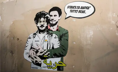 EPA The mural by Laika in Rome