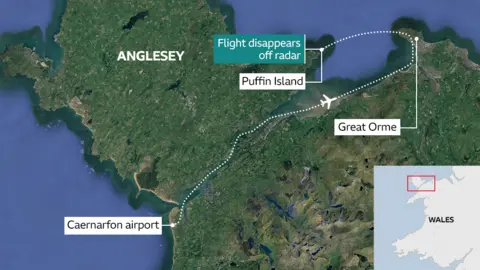 Route map of the aircraft