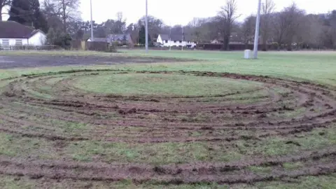 Ystradgynlais RFC damage to rugby pitch