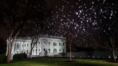 Getty Images Rain falls on the Washington on Thursday night