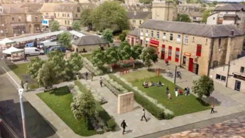 Calderdale Council  A visualisation of the new market square