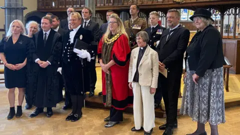 People gathered for the Newquay proclamation