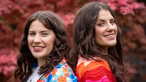 Twins Melissa and Georgia Laurie at their home in Sandhurst in Berkshire