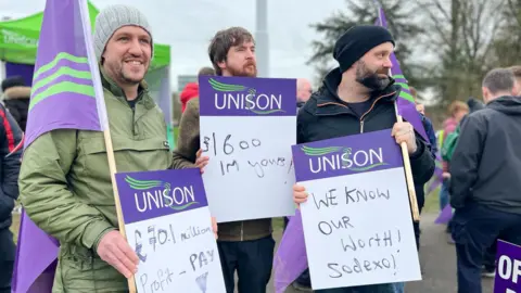 BBC Close-up of workers on strike