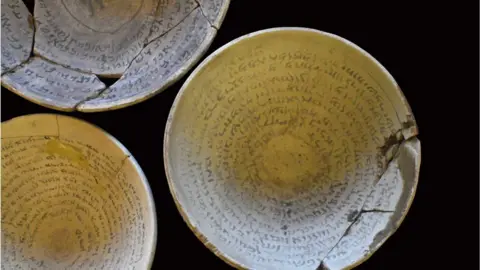 Yoli Schwartz, Israel Antiquities Authority "Swearing bowls" recovered in a raid in Jerusalem