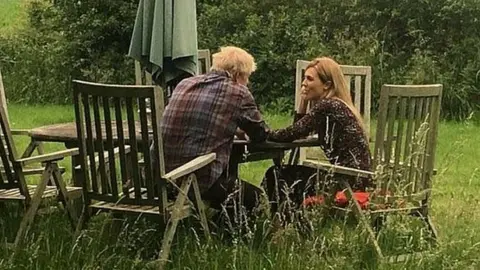 Unconfirmed Picture of Boris Johnson and Carrie Symonds first published by the Mail on Sunday, the date and details of which have not been confirmed