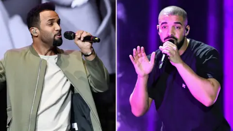 Getty Images Craig David and Drake