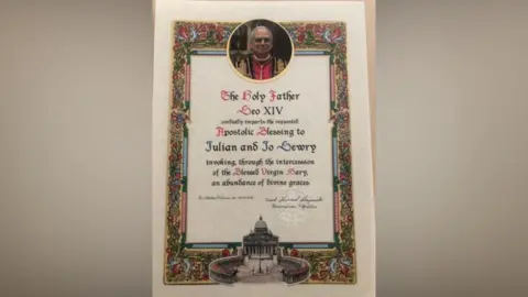 Supplied A certificate from the Pope. 