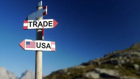 Getty Images Signpost to US and Canada