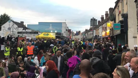 BBC Iftar crowds on St Mark's Road in Easton