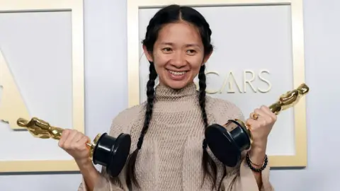 Getty Images Chloe Zhao at the 2021 Oscars