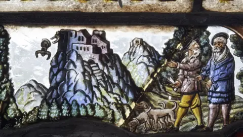 National Trust stained glass window painting