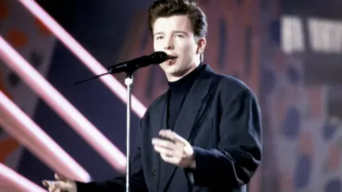 Getty Images Rick Astley in the 1980s