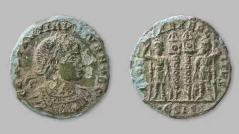 Hertfordshire County Council Roman coins discovered near the A120 Little Hadham Bypass route