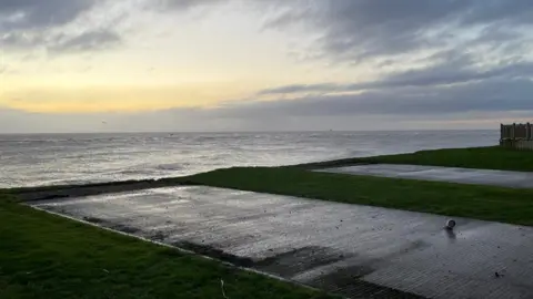 HM Coastguard Lowestoft Empty lots at holiday park in Pakefield