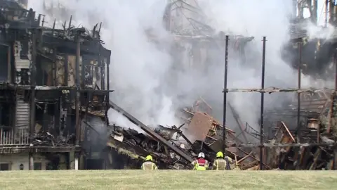 Firefighters battling Worcester Park blaze