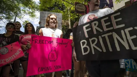 EPA #FreeBritney campaigners gather in support of Ms Spears