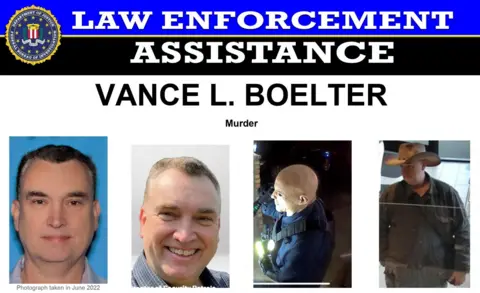 FBI Vance Luther Boelter seen in four photographs including one from the night of the attacks