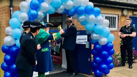 Leicestershire Police The new neighbourhood police office was officially opened by Lutterworth Town Mayor David Jones