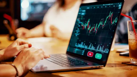 Getty Images A laptop showing stock market prices