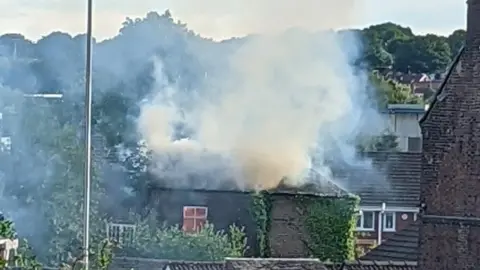 Anton Thorley Fire at a historic building on Ford Green Road