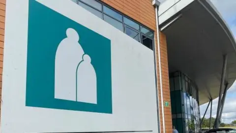 Sign outside Peterborough City Hospital