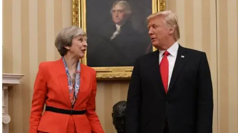 PA Theresa May and Donald Trump